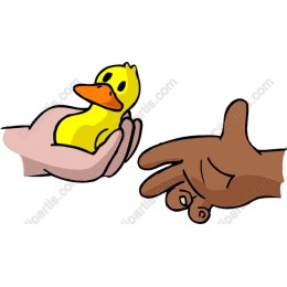 Adorable Duck in Hands