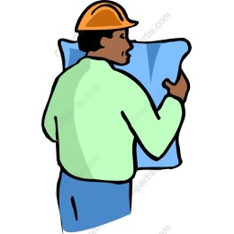 Professional Construction Worker with Blueprint