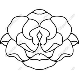 Elegant Black Outline Flower