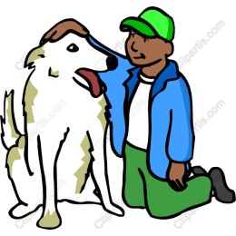 Friendly Boy and Dog