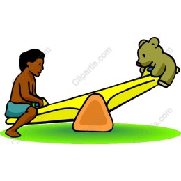 Playful Seesaw with Teddy Bear