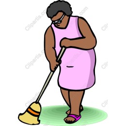 Charming Sweeping Woman