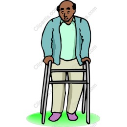 Senior Man Using Walker