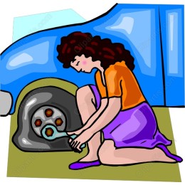 Empowering Woman Changing Tire