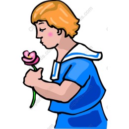 Whimsical Boy with Flower