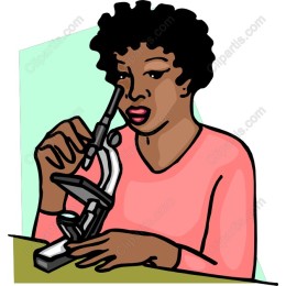 Curious Scientist - of a Woman with Microscope