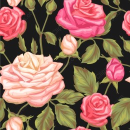 Exquisite Floral Pattern - Roses in Pink and Ivory