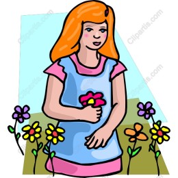 Whimsical Girl with Flower