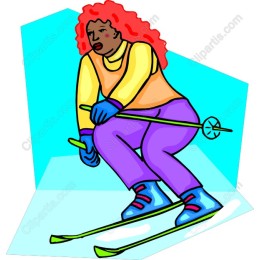 Dynamic Female Skier