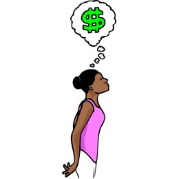 Ambitious Woman Thinking About Money