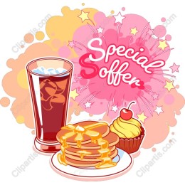 Special Offer Pancakes and Cupcake