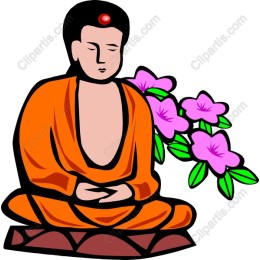 Serene Buddha with Flowers