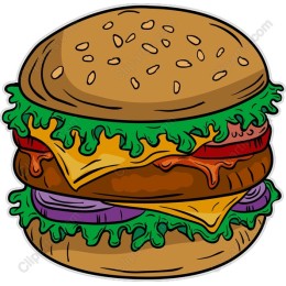 Vibrant Double-Decker Burger
