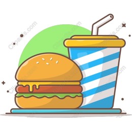 Vibrant Burger and Drink