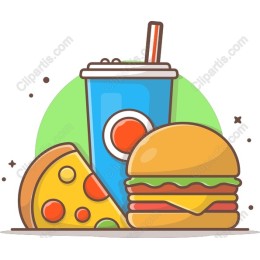 Delicious Food: Burger, Pizza & Drink