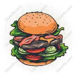 Delicious Hand-Drawn Burger