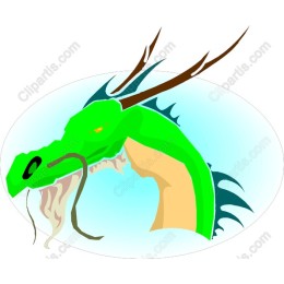 Majestic Green Dragon Head