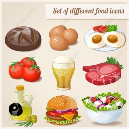 Set of Different Food Icons