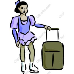 Charming Ice Skater with Suitcase