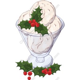 Festive Ice Cream Sundae with Holly