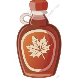 Maple Syrup Bottle with Leaf