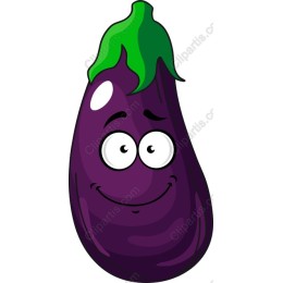 Smiling Cartoon Eggplant
