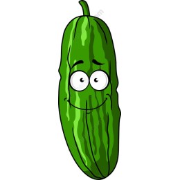 Cheerful Cartoon Cucumber