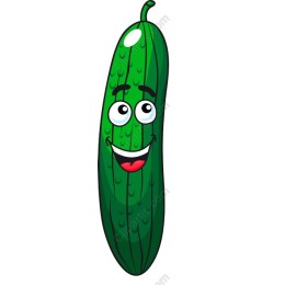 Cheerful Cartoon Cucumber