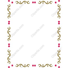 Elegant Golden Swirl Frame with Pink Dots