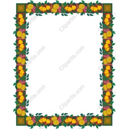 Fruits and Leaves Border Frame