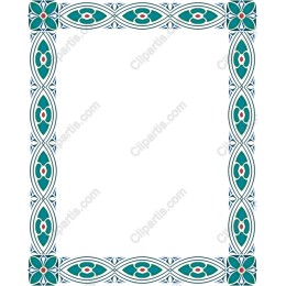 Elegant Teal and Red Decorative Frame