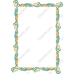 Elegant Swirl Frame in Green and Orange