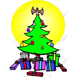 Vibrant Christmas Tree with Gifts