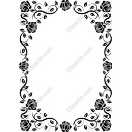Elegant Black Rose Floral Frame