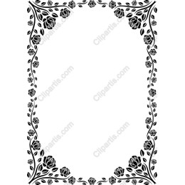 Black Rose Floral Frame