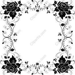 Black Rose Floral Frame