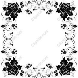 Black Rose Floral Frame