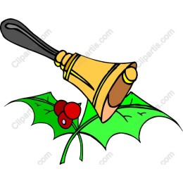 Festive Gold Bell with Holly