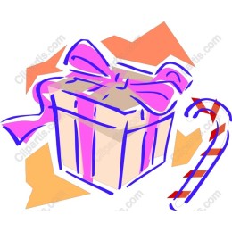 Vibrant Holiday Gift with Candy Cane