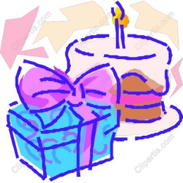 Colorful Gift and Cake Celebration