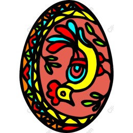 Vibrant Traditional Egg with Bird Motif