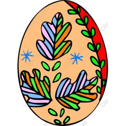 Colorful Leaf Pattern Egg