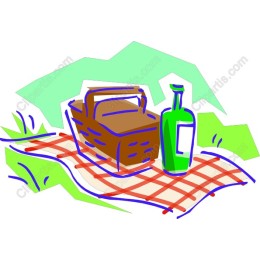 Whimsical Picnic Basket & Bottle