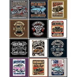 Car and Motorcycle Clipart Bundle - Vintage
