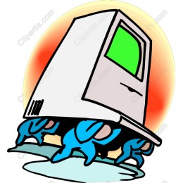 Whimsical Computer Carrying Cartoon