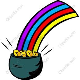 Whimsical Pot of Gold with Rainbow