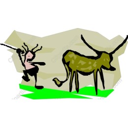 Primitive Hunter with Antelope
