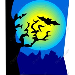 Bat Against Luminous Moon
