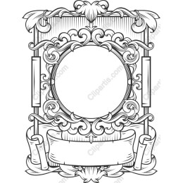 Elegant Ornamental Frame in Black and White