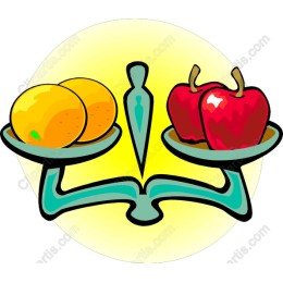 Balance Scale with Fruits